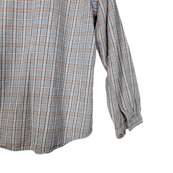 WOOLRICH Women's Light Blue Plaid Striped 100% Cotton Button Down Flannel Size L - Picture 13 of 14